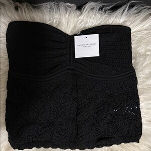 American Eagle Outfitters Black Crochet Bandeau